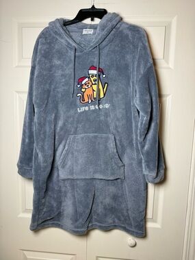 Life is Good brand fleece wearable blanket hoodie